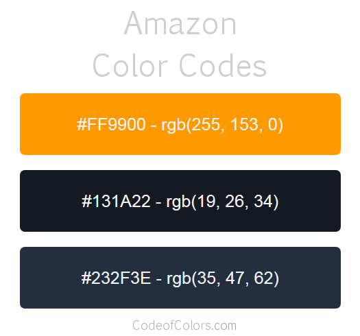 Amazon Colors - Hex and RGB Color Codes