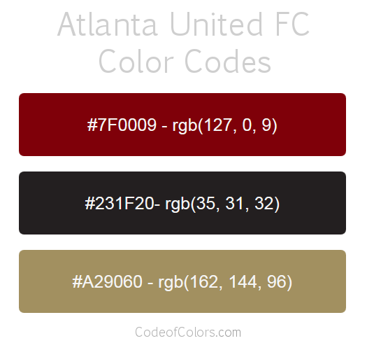 Atlanta United Team Color Codes