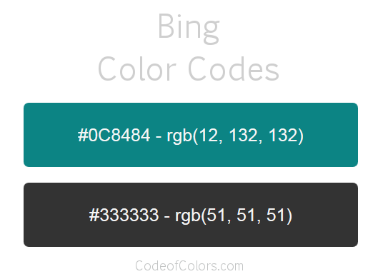 Bing Logo and Website Color Codes