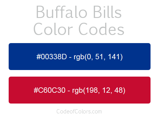 Buffalo Bills Team Color Codes