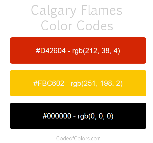 Calgary Flames Colors - Hex and RGB Color Codes