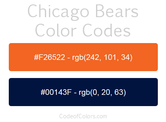 Chicago Bears Team Color Codes