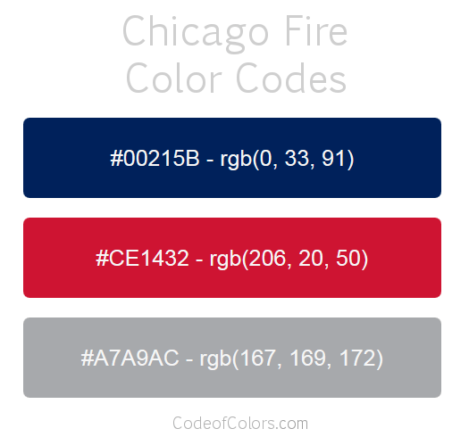 Chicago Fire Team Color Codes