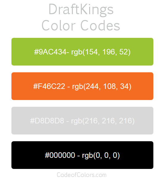 DraftKings Logo and Website Color Codes