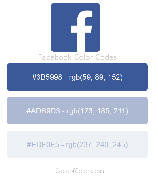 Facebook Logo and Website Color Codes