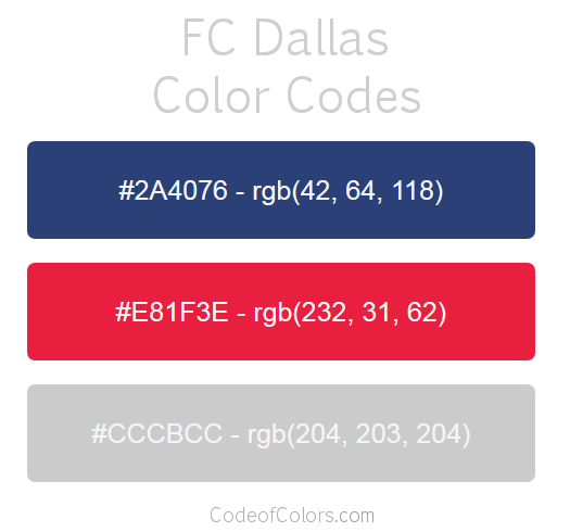 FC Dallas Team Color Codes