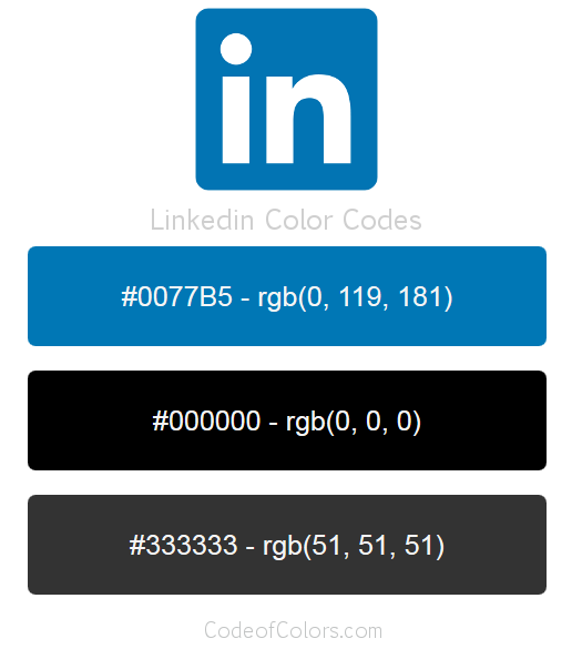 Linkedin Logo and Website Color Codes