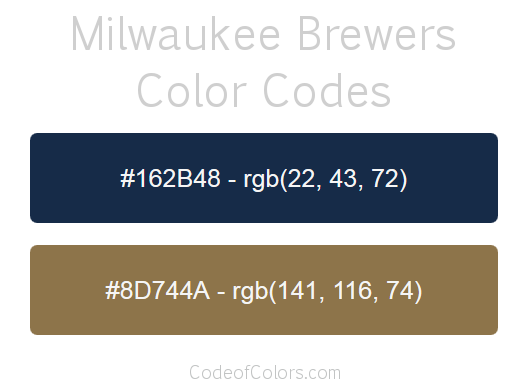Milwaukee Brewers Team Color Codes