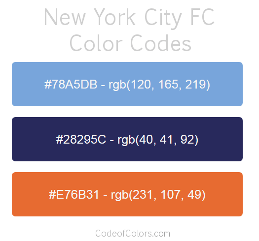 New York City FC Team Color Codes