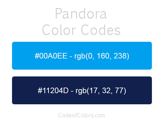 Pandora Logo and Website Color Codes