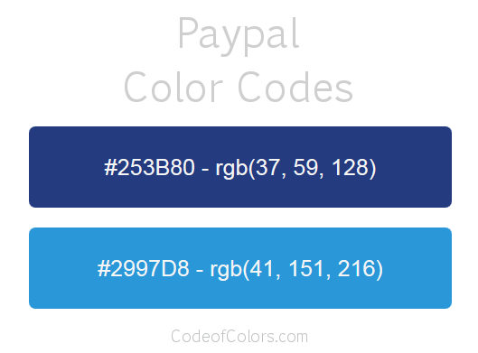 Paypal Logo and Website Color Codes