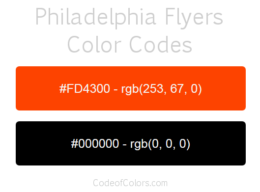 Philadelphia Flyers Team Color Codes