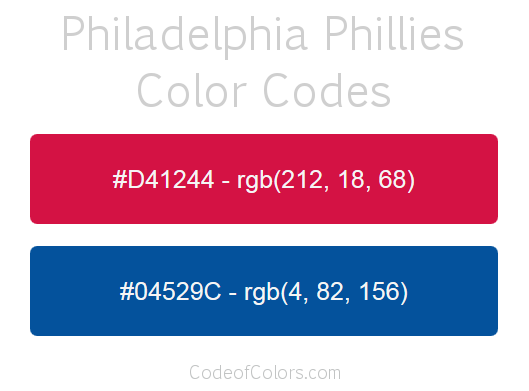 Philadelphia Phillies Team Color Codes