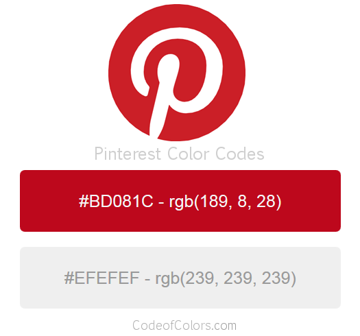 Pinterest Logo and Website Color Codes