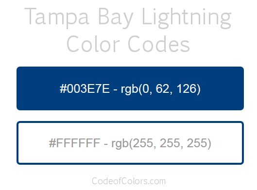 Tampa Bay Lightning Colors - Hex and RGB Color Codes