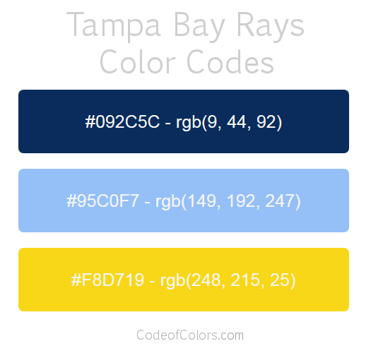 Tampa Bay Rays Team Color Codes