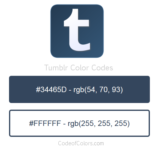 Tumblr Logo and Website Color Codes