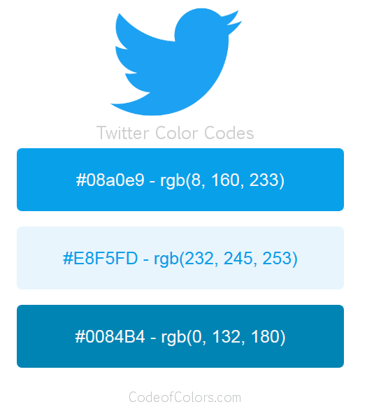 Twitter Logo and Website Color Codes