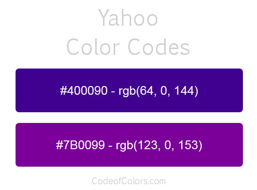 Yahoo Logo and Website Color Codes